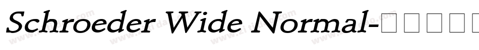 Schroeder Wide Normal字体转换